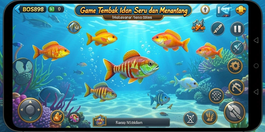 Tampilan gameplay seru dari BOS898 saat menembak ikan.