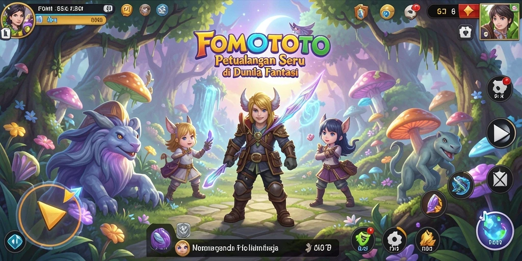 Gameplay FOMOTOTO yang seru di dunia petualangan yang penuh tantangan.