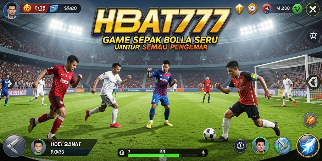 Screenshot HEBAT777 menampilkan aksi seru di lapangan sepak bola.