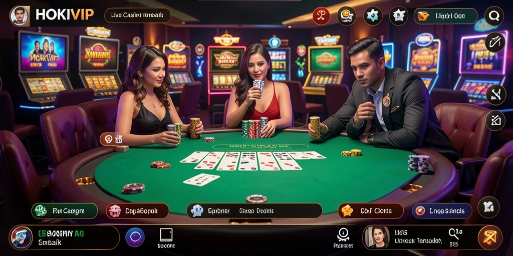 Tampilan gameplay HOKIVIP yang menarik dan interaktif dalam Live Casino.