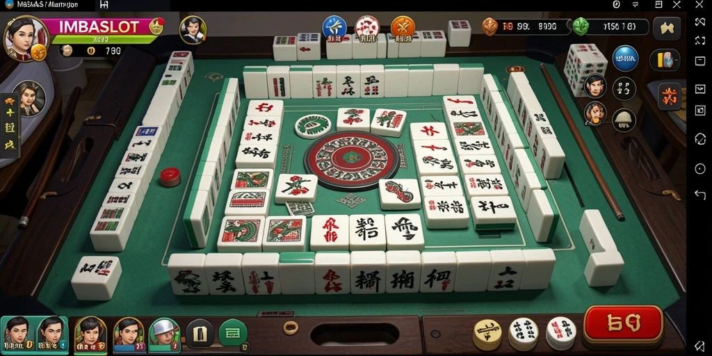 Tampilan gameplay seru dari IMBASLOT yang menampilkan keterampilan Mahjong.