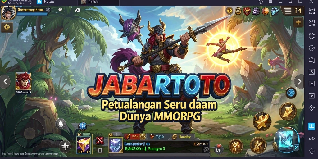 Screenshot JABARTOTO menampilkan karakter bertarung di dunia MMORPG.