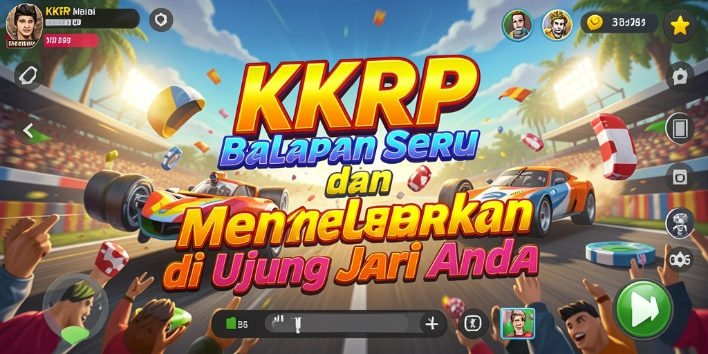 Tampilan gameplay seru KKRP dengan balapan yang kompetitif.