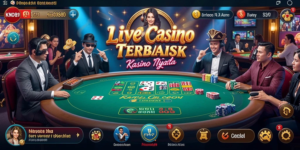 Tampilan gameplay Live Casino KNO89 dengan dealer langsung dan suasana kasino.