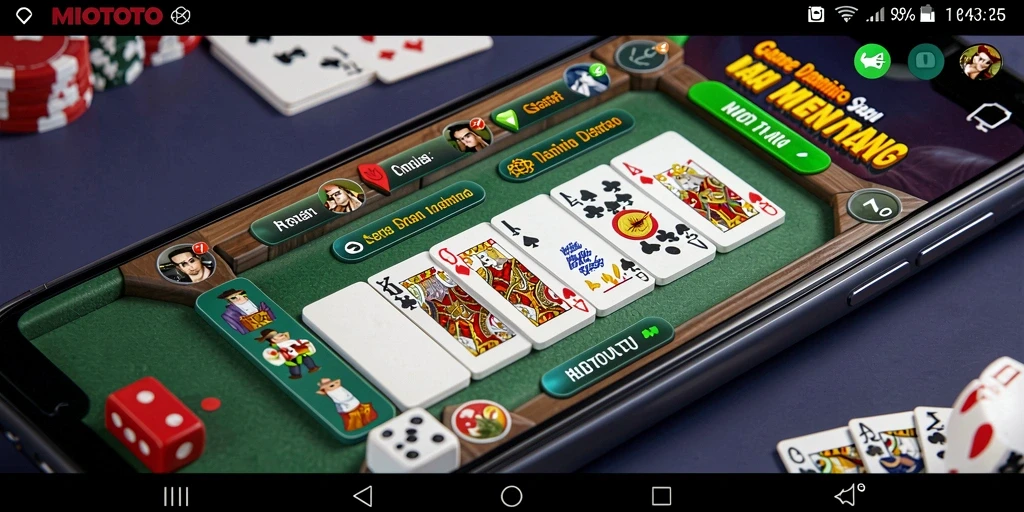 Gameplay MIOTOTO yang menarik saat bermain domino dengan teman.