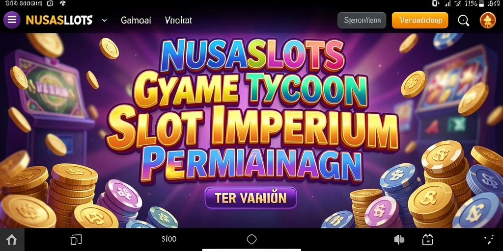 Tampilan gameplay NUSASLOTS dengan berbagai mesin slot dan desain kasino yang menawan.
