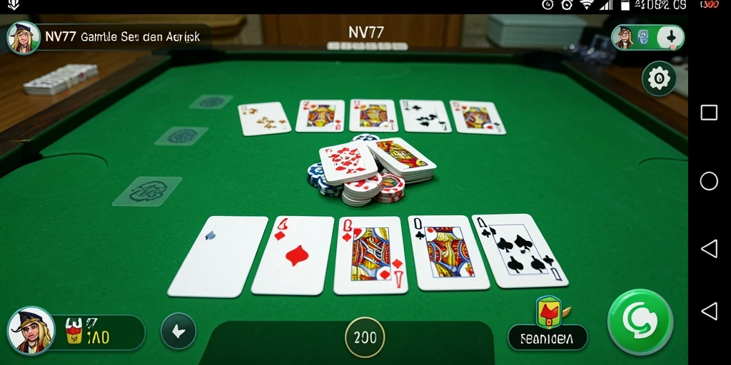 Tampilan gameplay NV77 yang menarik dalam permainan Gaple.