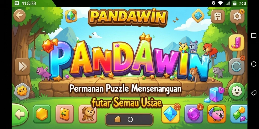 Tampilan gameplay seru dalam permainan Puzzle PANDAWIN.