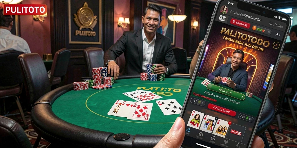 Screenshot tampilan permainan PULITOTO dengan suasana gameplay poker yang dinamis.
