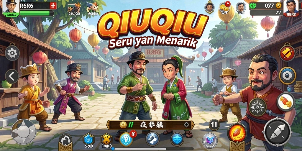Tampilan gameplay QiuQiu yang seru dan interaktif di R6R6.