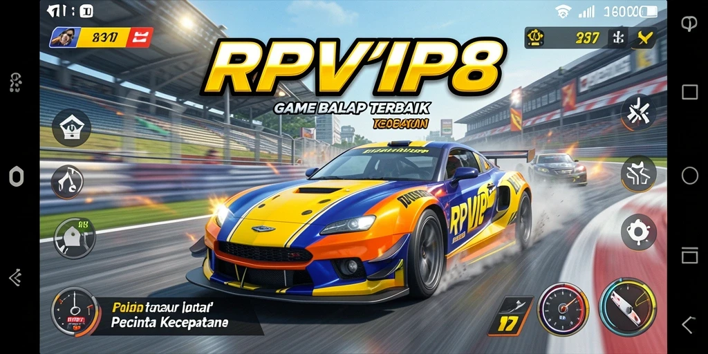 Tampilan gameplay RPVIP8 yang menegangkan dan penuh aksi balap.