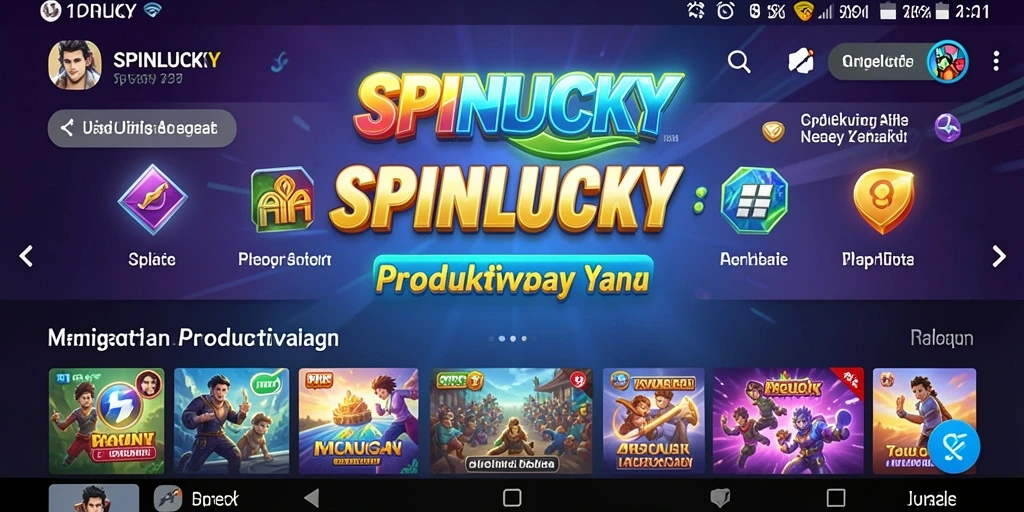 Tampilan antarmuka SPINLUCKY yang intuitif dan menarik.